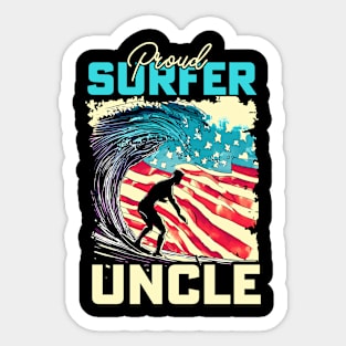 Proud Surfer Uncle Sticker